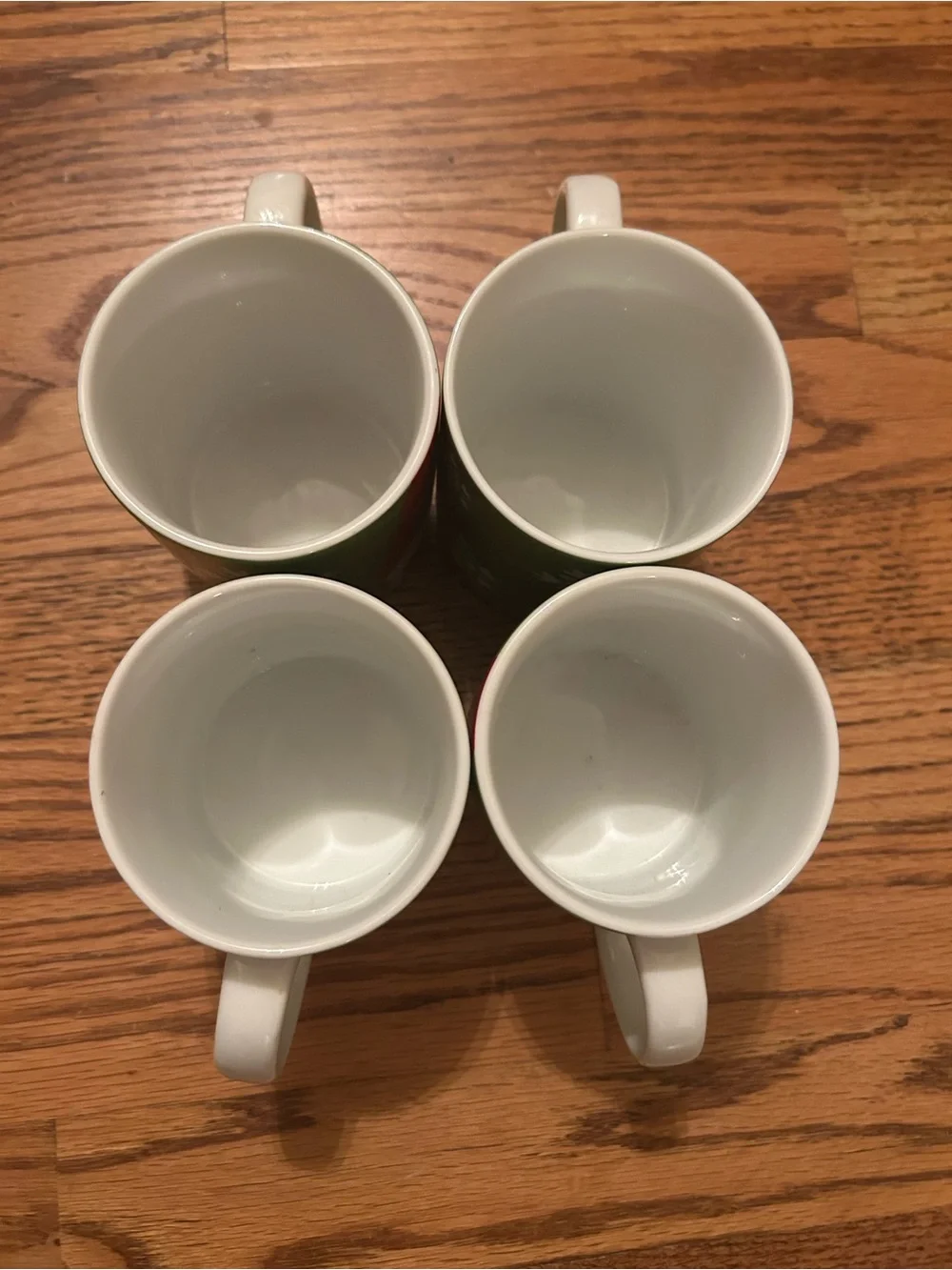 Crate&Barrel Lot of 4 Holiday/Christmas/Xmas Themed Snowman Patterned Mugs